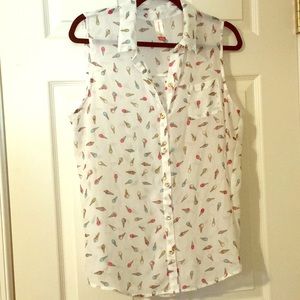 Ice cream cone open back button up